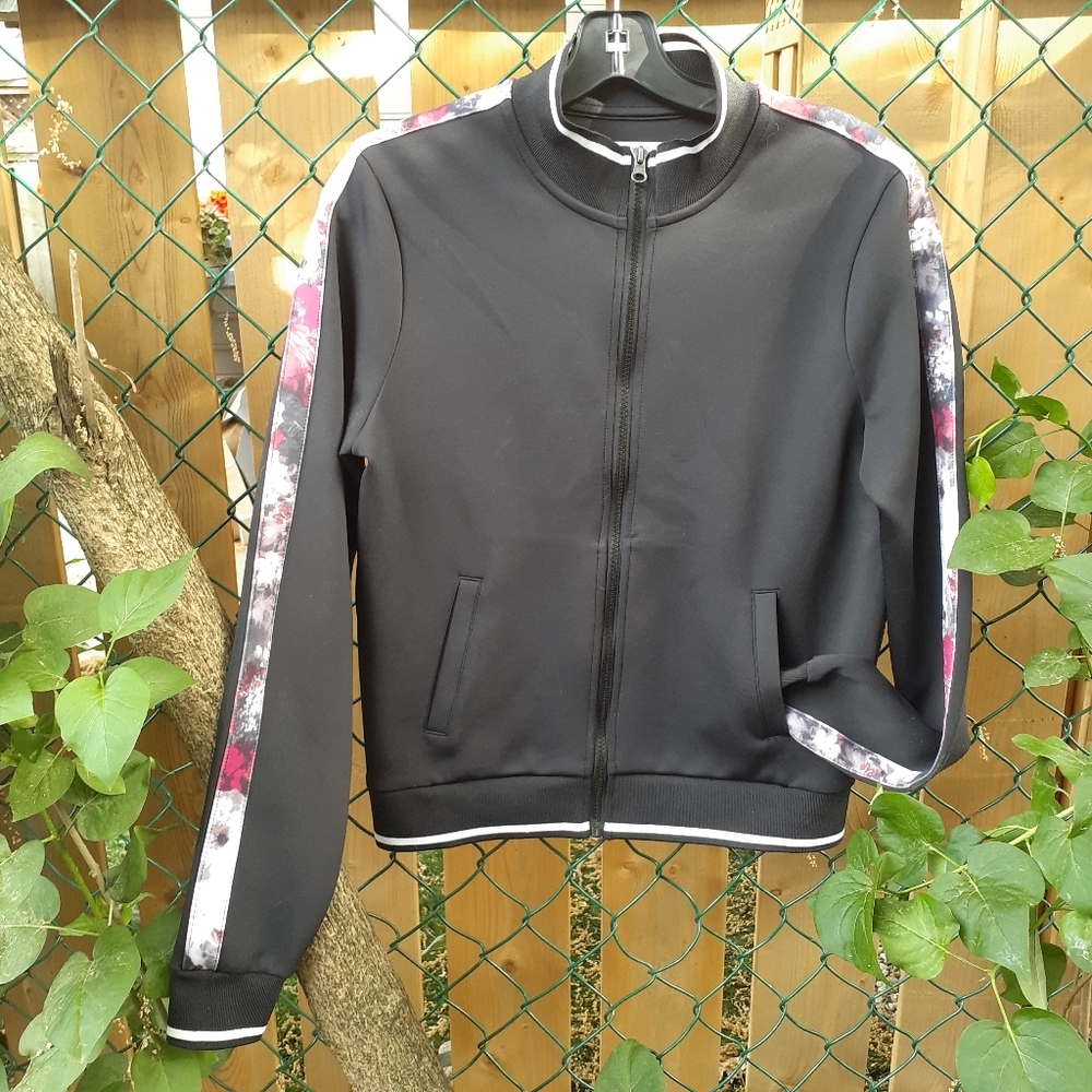 💖BUY 1 GET 1 FREE💖Tracksuit Jacket with Floral Stripe-Small